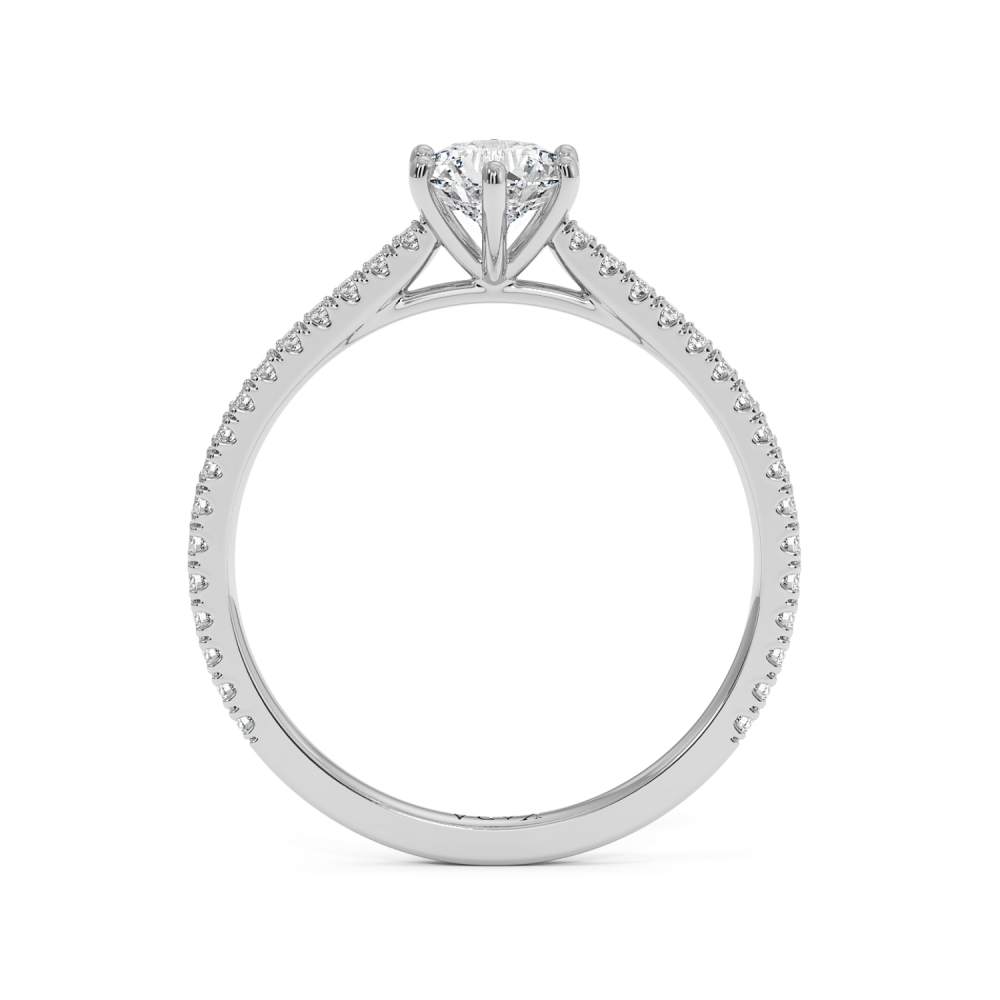 Engagement ring with central diamond of 0.20 ct and side diamonds of 0.19 ct