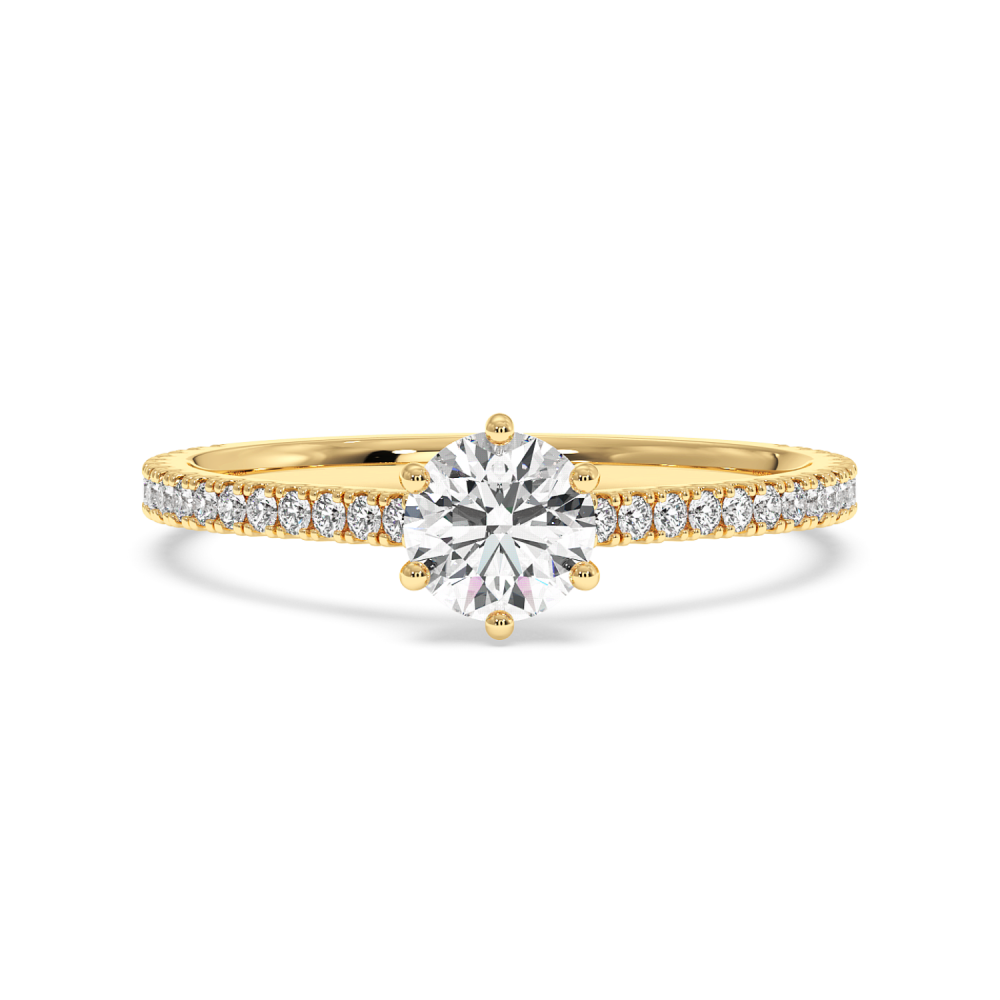 Engagement ring with central diamond of 0.20 ct and side diamonds of 0.19 ct