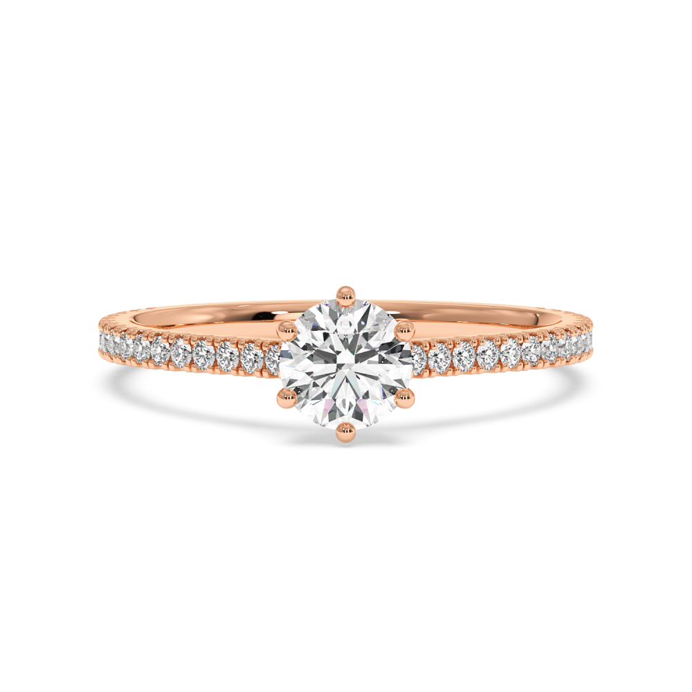 Engagement ring with central diamond of 0.20 ct and side diamonds of 0.19 ct