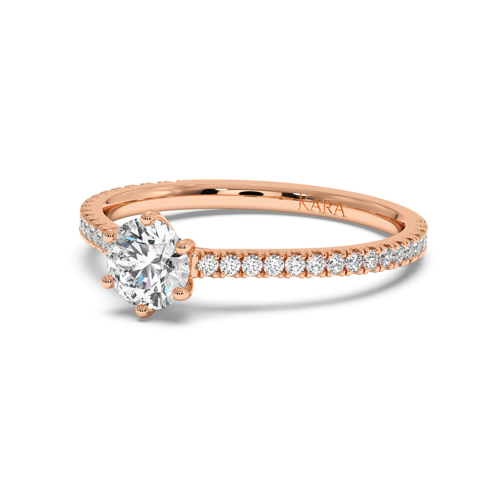 Engagement ring with central diamond of 0.20 ct and side diamonds of 0.19 ct