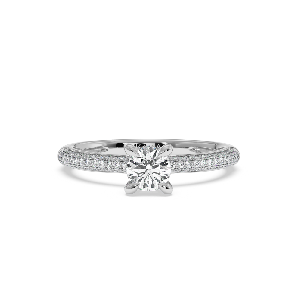 Engagement ring with a central diamond of 0.47 ct and side diamonds of 0.32 ct