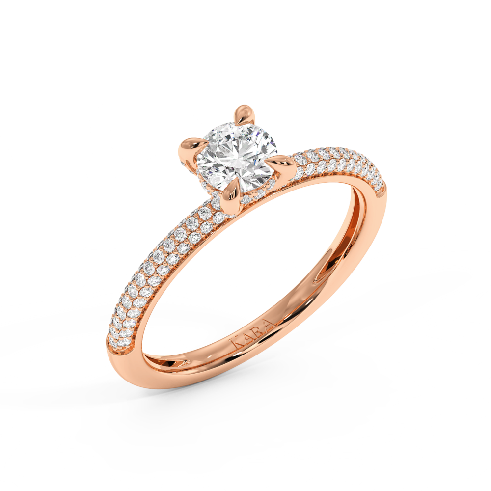 Engagement ring with a central diamond of 0.47 ct and side diamonds of 0.32 ct