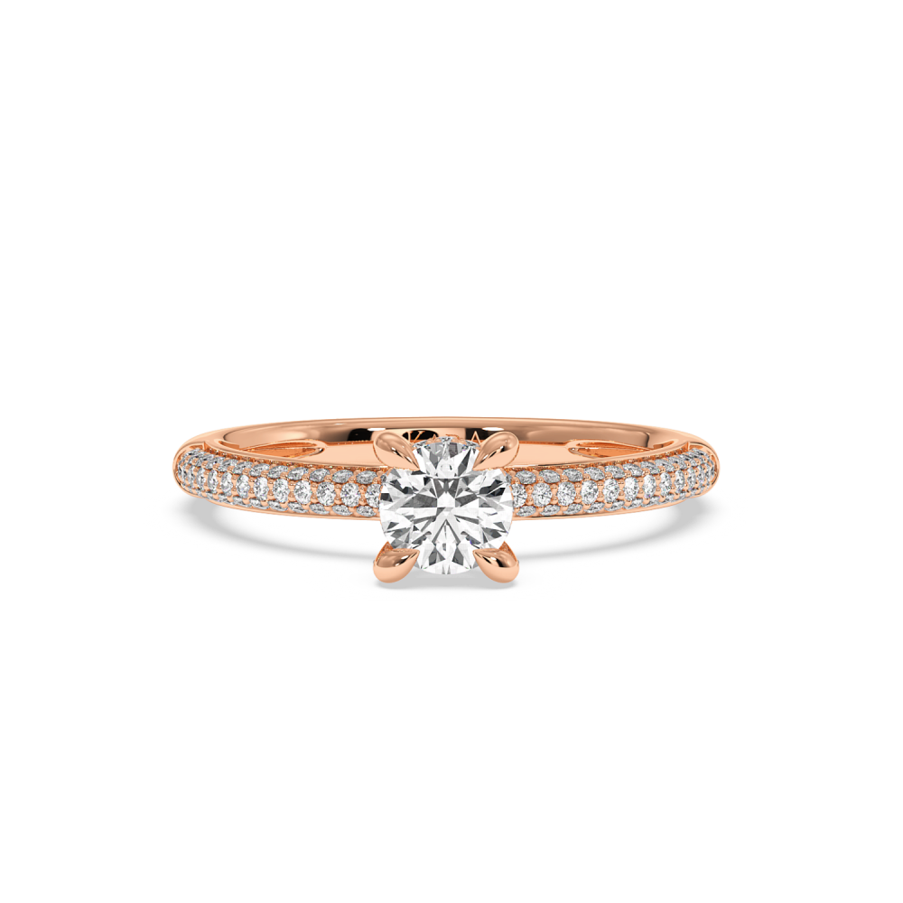 Engagement ring with a central diamond of 0.47 ct and side diamonds of 0.32 ct