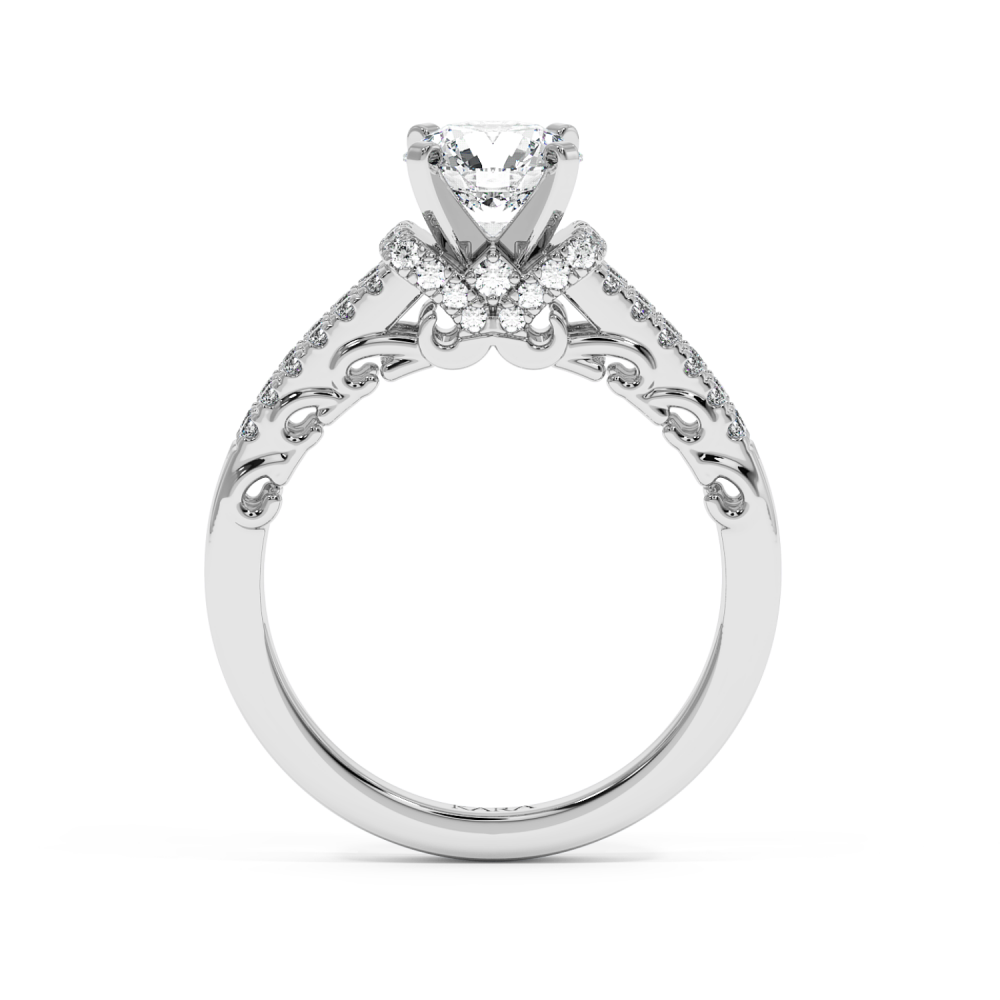 Engagement Ring with a 1ct Center Diamond and 0.30ct Side Diamonds