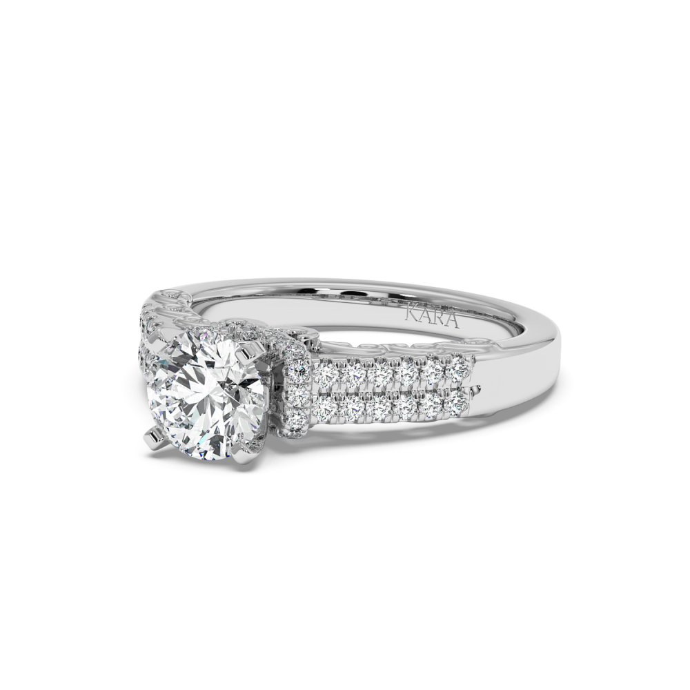 Engagement Ring with a 1ct Center Diamond and 0.30ct Side Diamonds