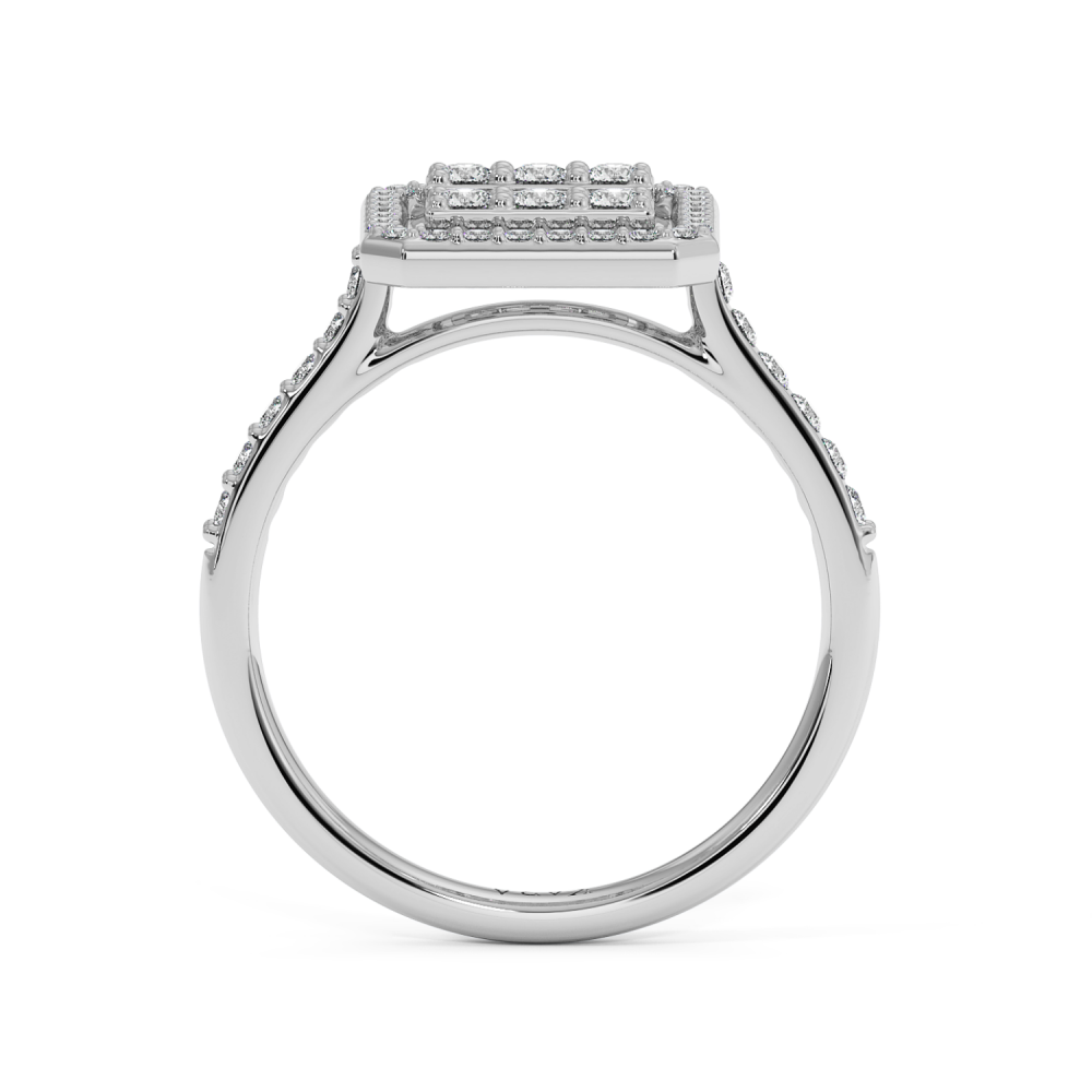 Ring with 0.12 ct Baget Diamonds and 0.45 ct round diamonds