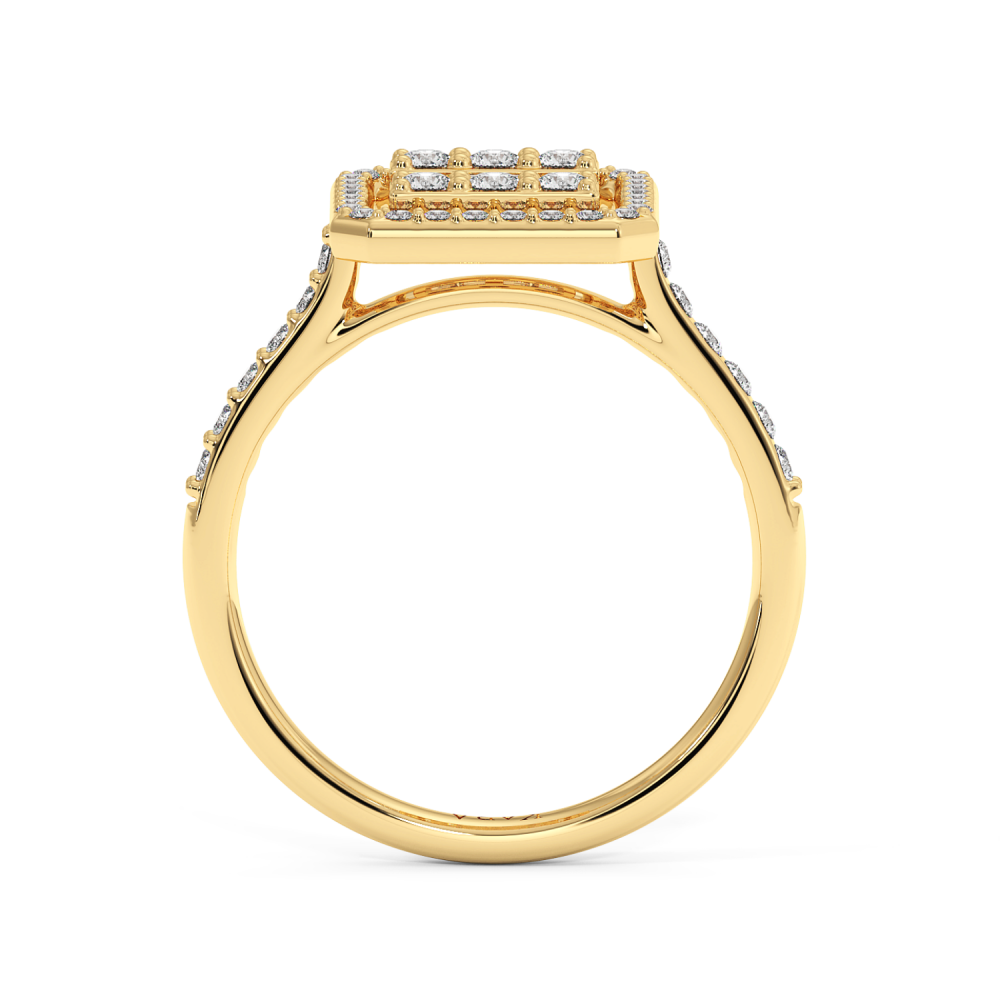 Ring with 0.12 ct Baget Diamonds and 0.45 ct round diamonds