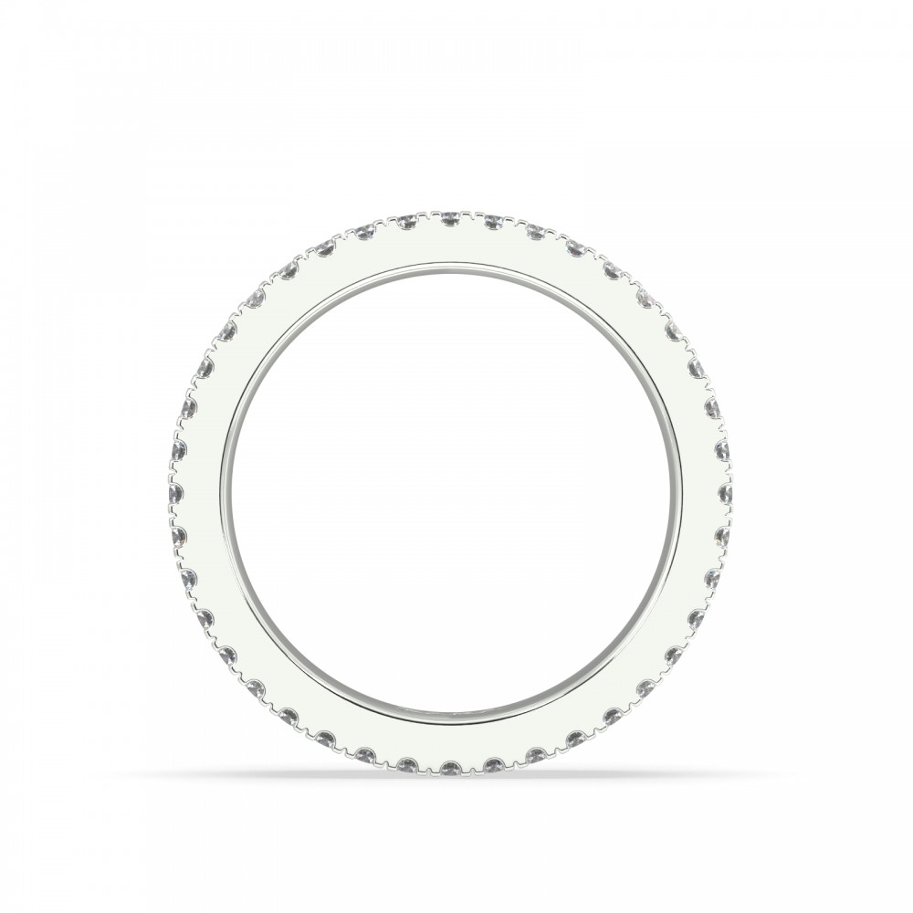 Eternity ring with 1.01 ct diamonds and 2.00 ct emeralds