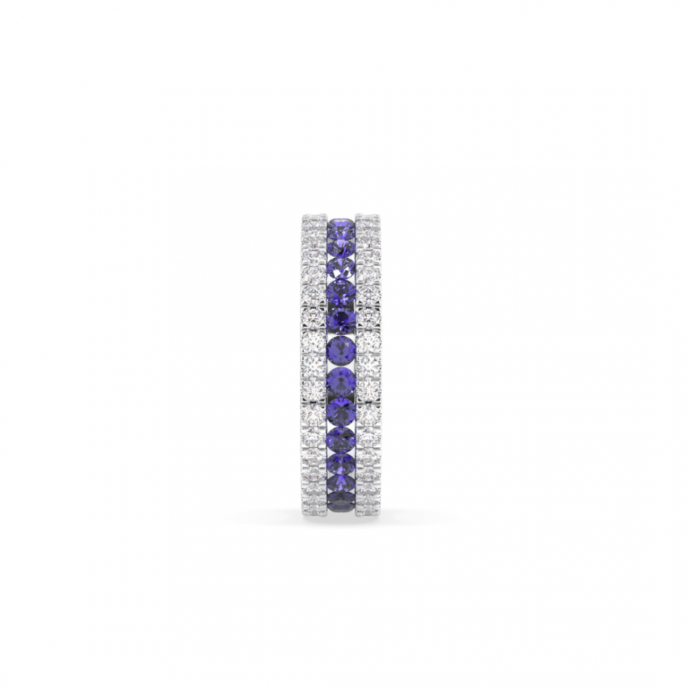 Eternity ring with 1.01 ct diamonds and 1.04 ct tanzanite
