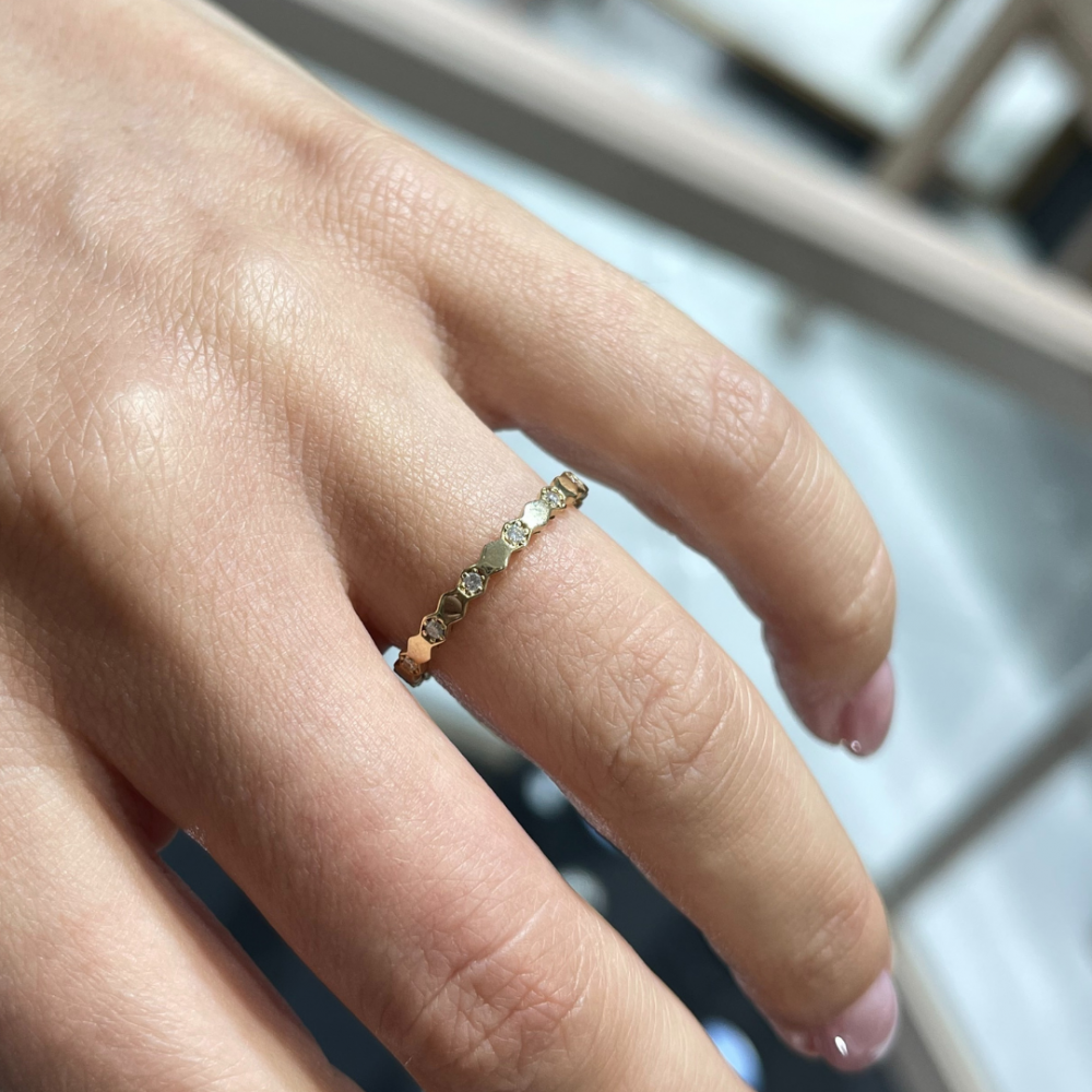 Semi Eternity Ring/ 0.08 ct Diamond Ring