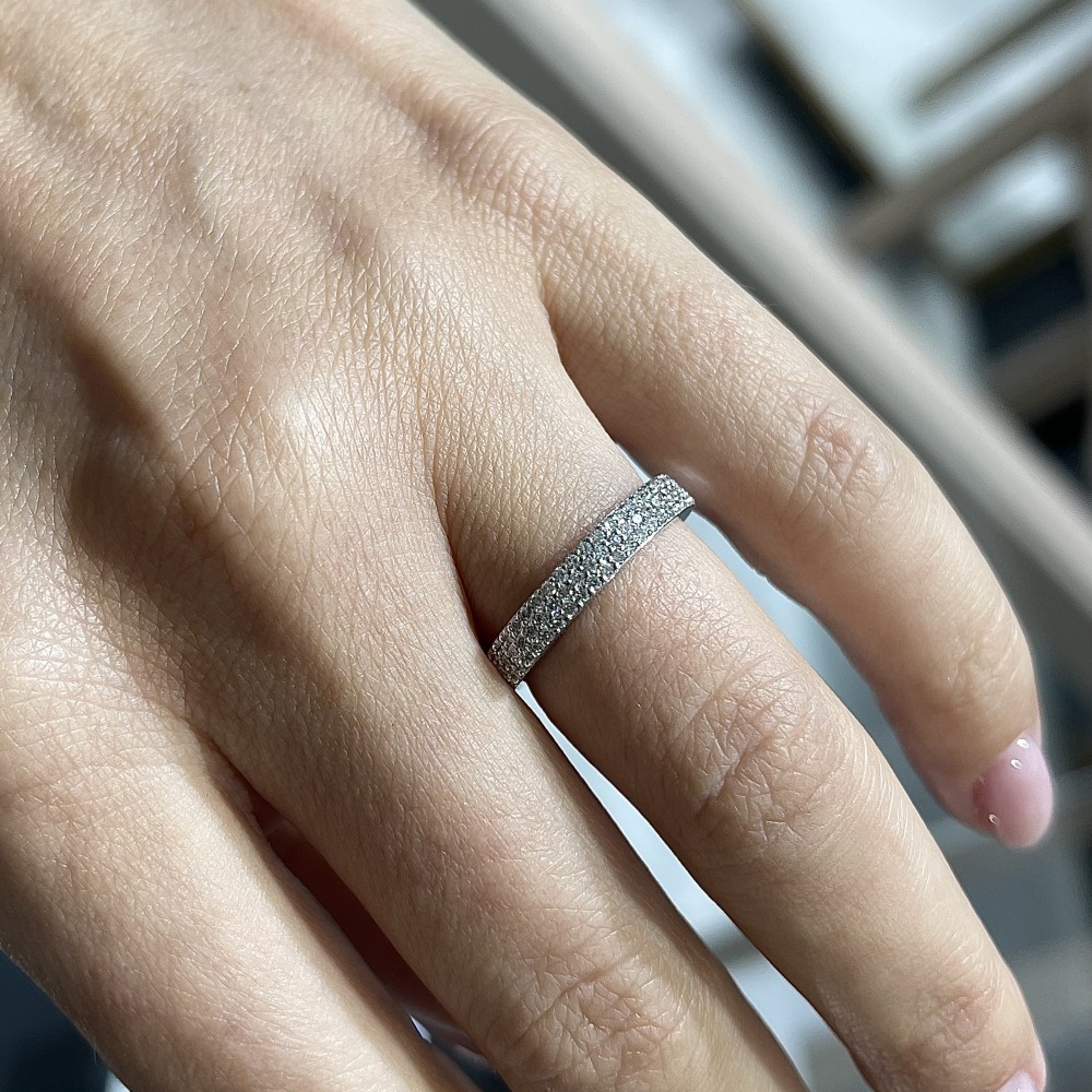 Semi Eternity Ring/ 0.37 ct Diamond Ring