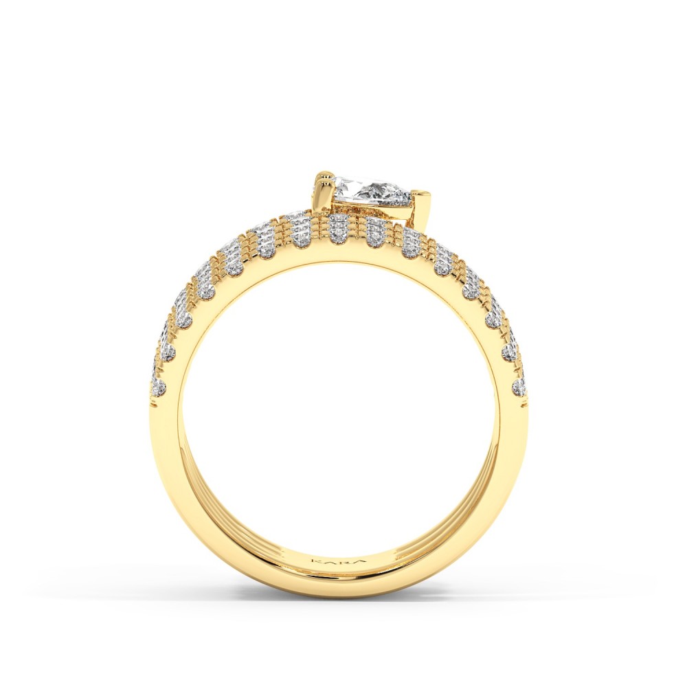 Snake Ring with a 0.31ct Pear Cut Diamond and 0.83ct Round Diamonds