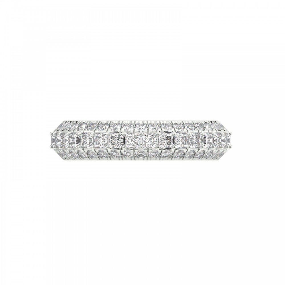 Eternity Ring / Wedding Ring with 0.80 ct Princess Diamonds and 0.48 ct Round Diamonds