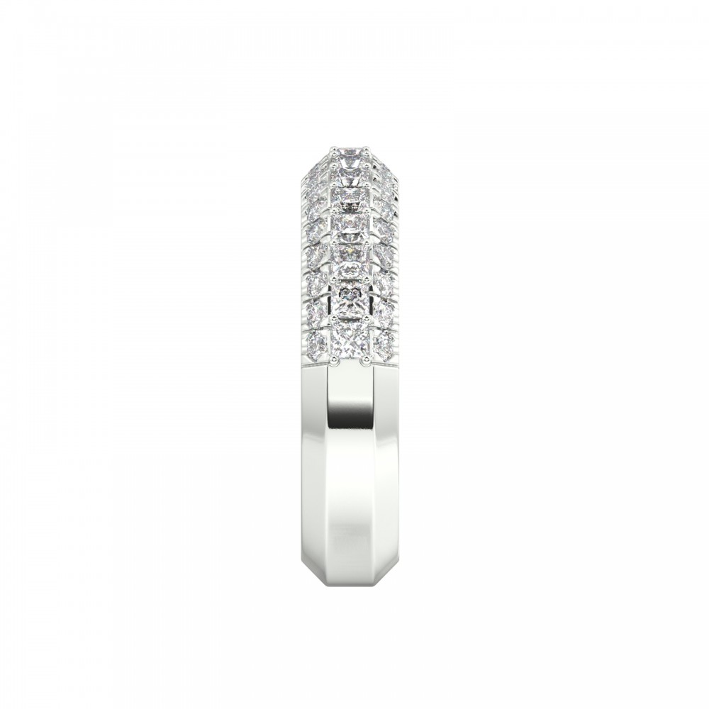 Eternity Ring / Wedding Ring with 0.80 ct Princess Diamonds and 0.48 ct Round Diamonds