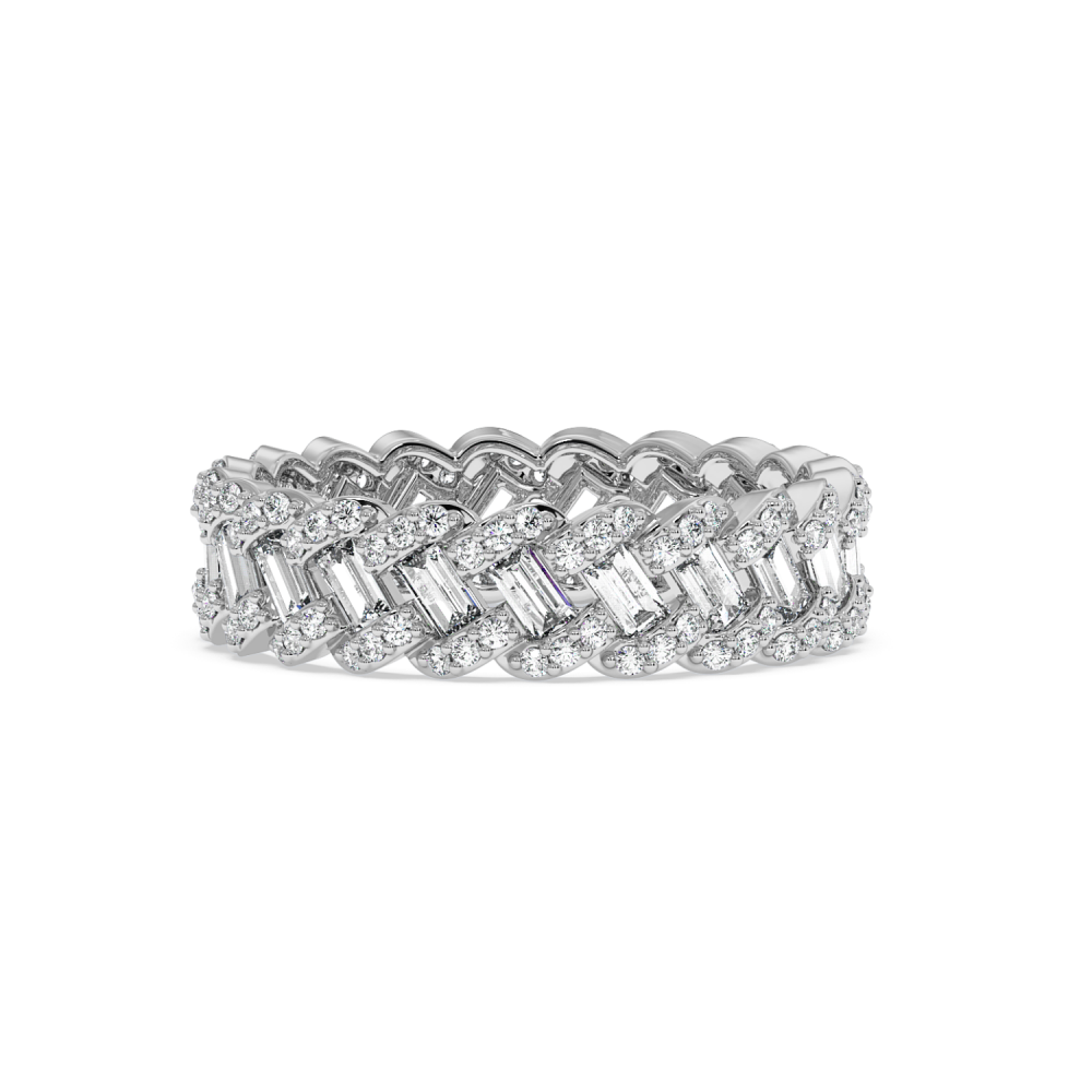 Eternity Ring / Wedding Ring with 0.50ct Round Diamonds and 0.60ct Baget Diamonds