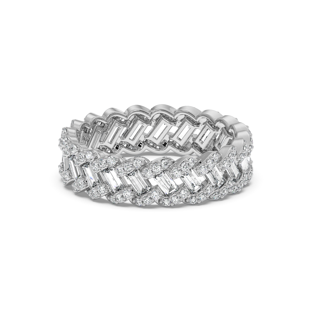 Eternity Ring / Wedding Ring with 0.50ct Round Diamonds and 0.60ct Baget Diamonds