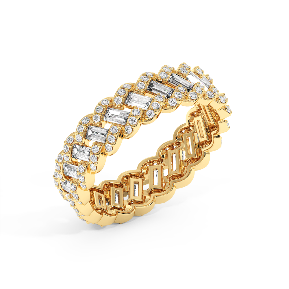 Eternity Ring / Wedding Ring with 0.50ct Round Diamonds and 0.60ct Baget Diamonds