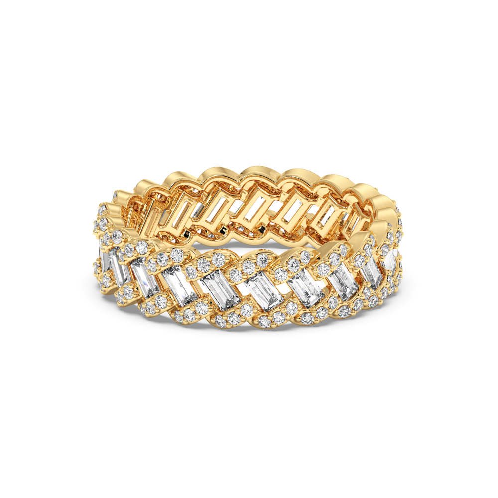 Eternity Ring / Wedding Ring with 0.50ct Round Diamonds and 0.60ct Baget Diamonds