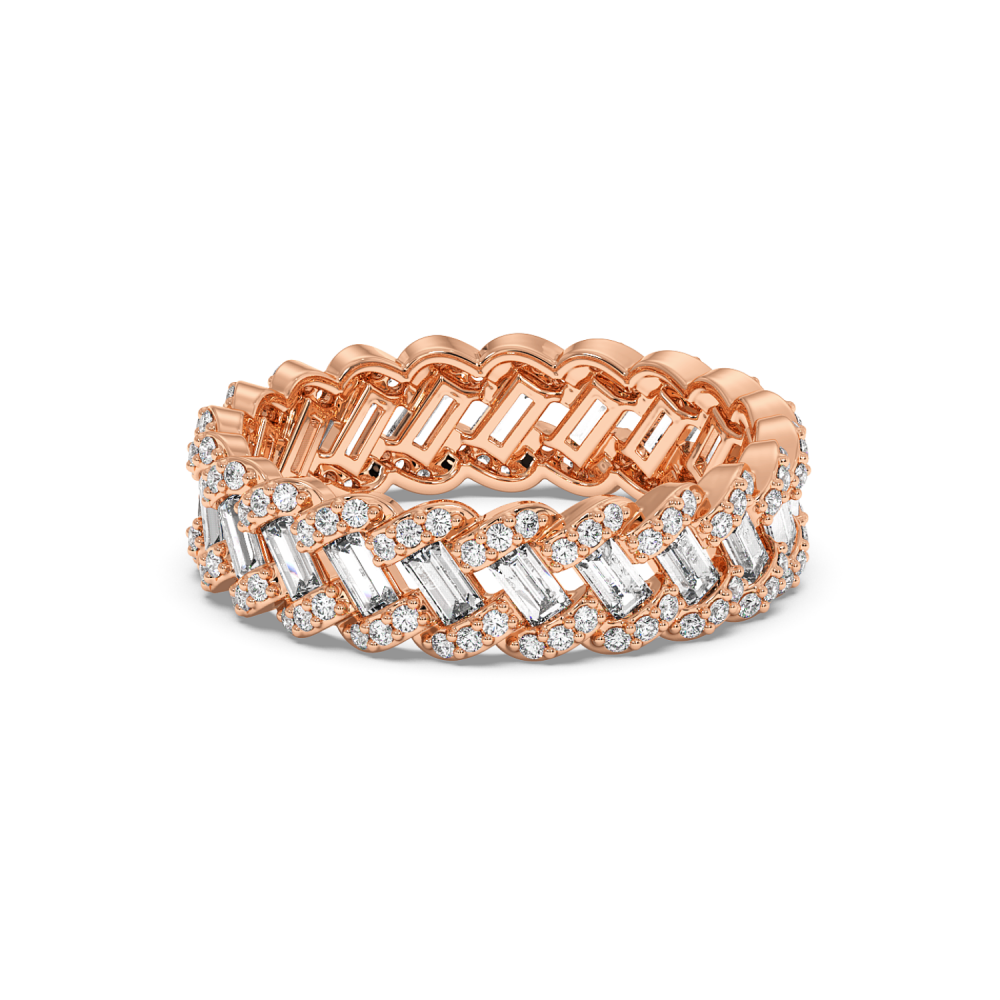 Eternity Ring / Wedding Ring with 0.50ct Round Diamonds and 0.60ct Baget Diamonds