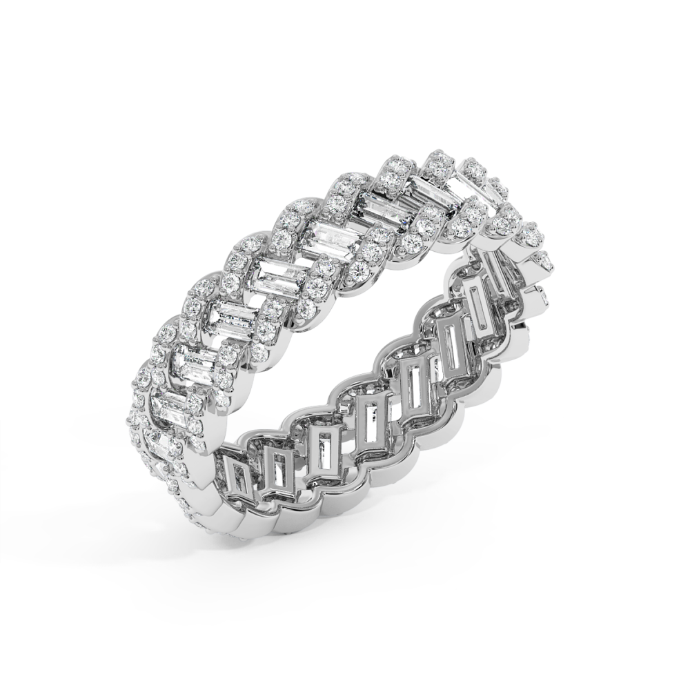 Eternity Ring / Wedding Ring with 0.50ct Round Diamonds and 0.60ct Baget Diamonds