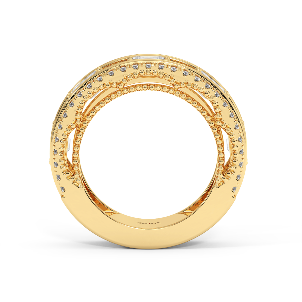 Semi Eternity Ring with 0.98ct Round Diamonds and 2ct Emerald Cut Diamonds