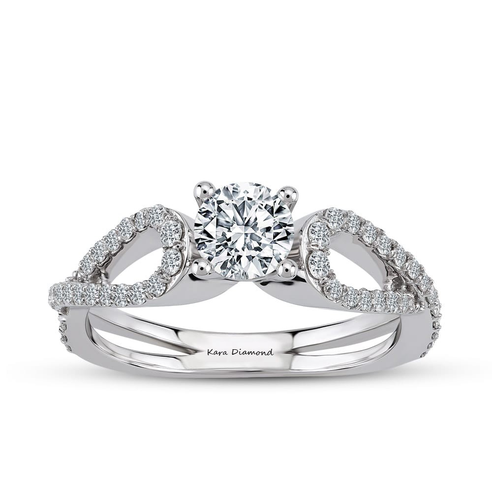 Engagement ring with central diamond of 0.60 ct and side diamonds of 0.40 ct