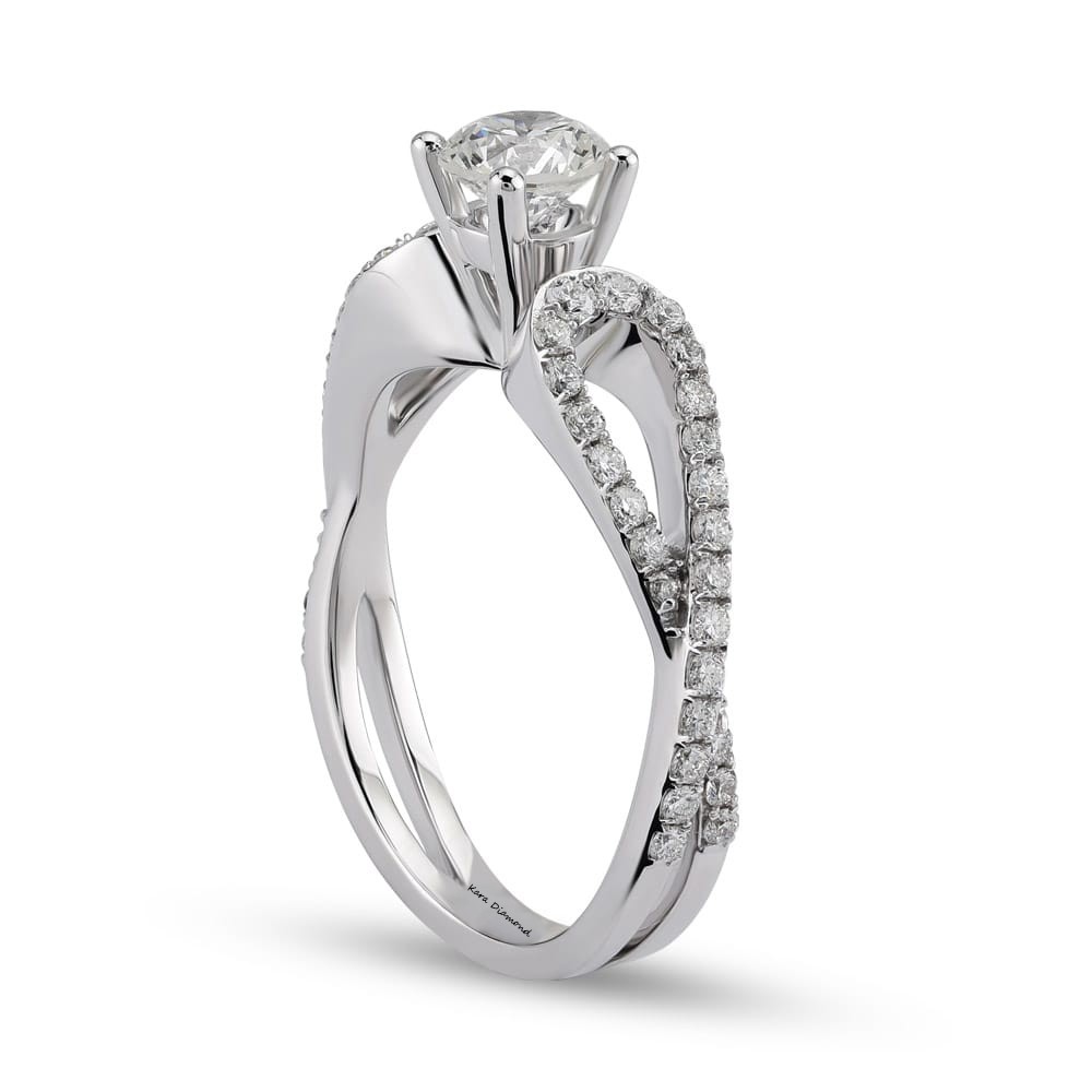 Engagement ring with central diamond of 0.60 ct and side diamonds of 0.40 ct