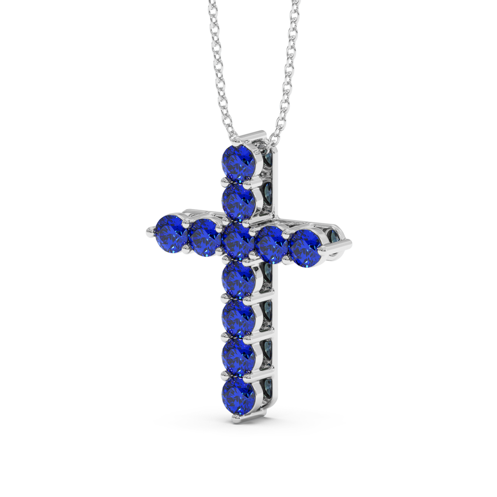 Blue-Cross pendant with 6.40 ct Sapphires and 0.02 ct Diamonds