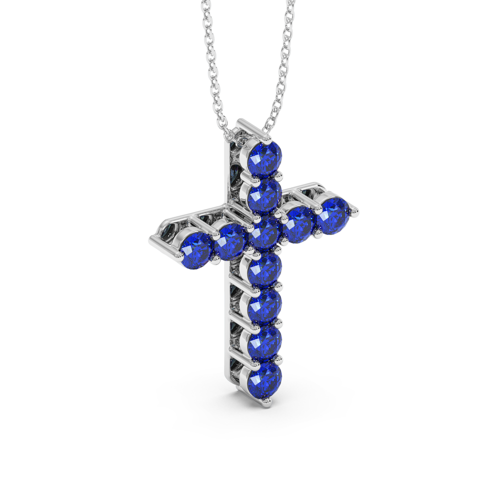 Blue-Cross pendant with 6.40 ct Sapphires and 0.02 ct Diamonds