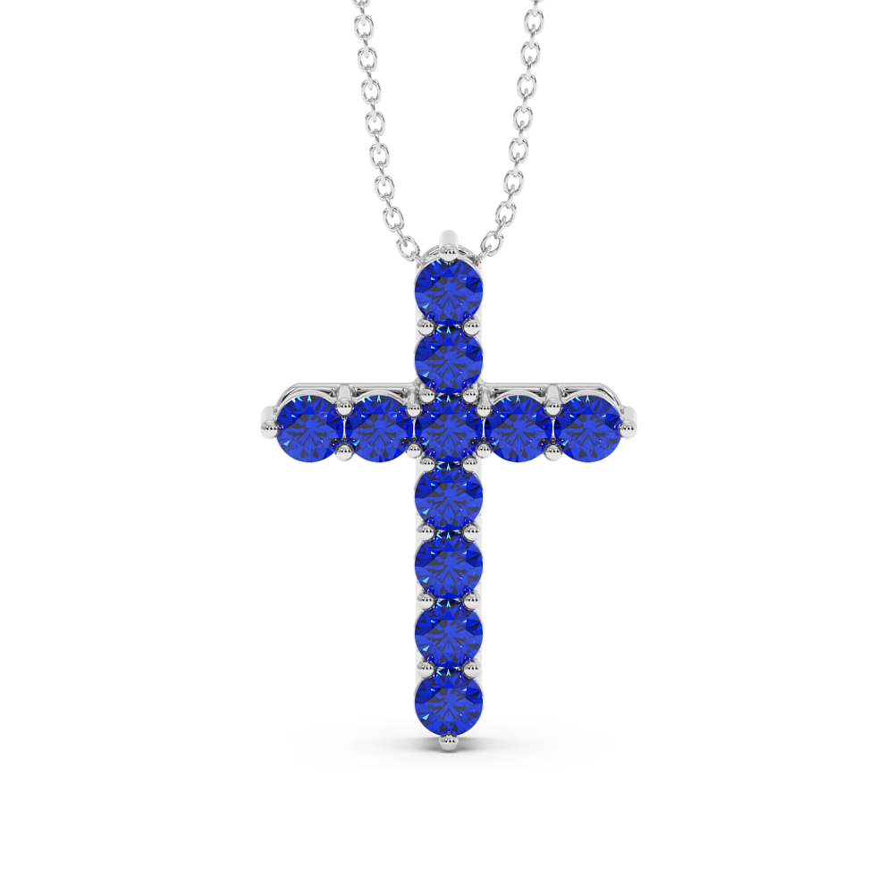 Blue-Cross pendant with 6.40 ct Sapphires and 0.02 ct Diamonds