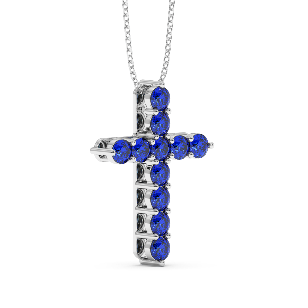 Blue-Cross pendant with 6.40 ct Sapphires and 0.02 ct Diamonds
