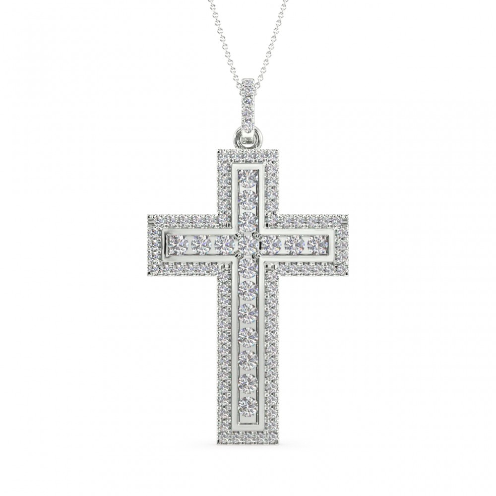Cross pendant with 0.73 ct diamonds