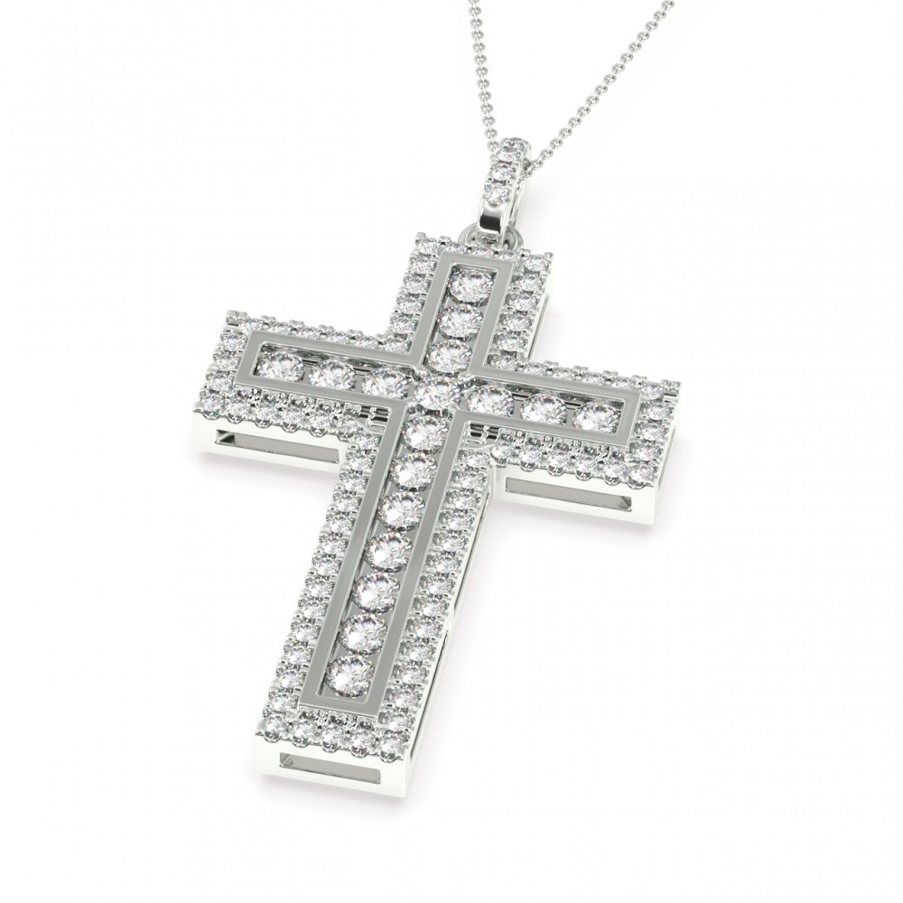 Cross pendant with 0.73 ct diamonds
