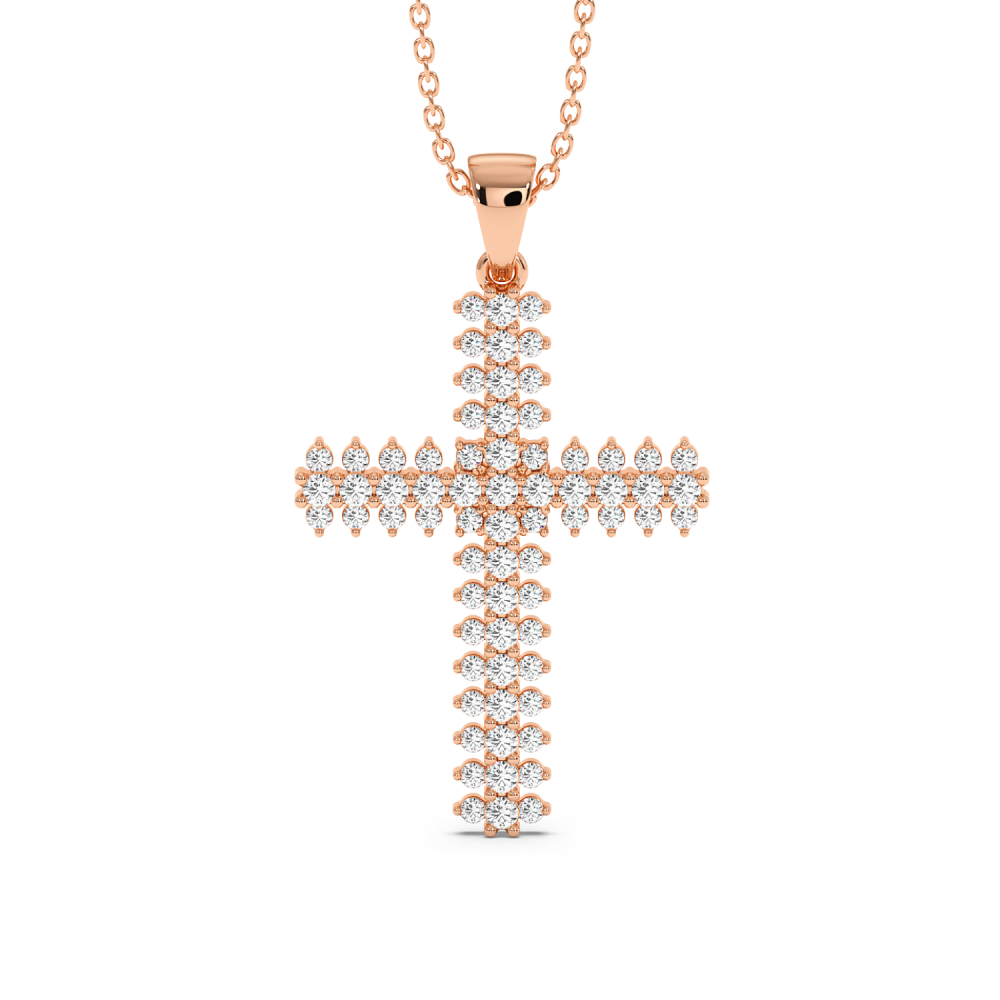 Cross pendant with 0.85 ct diamonds