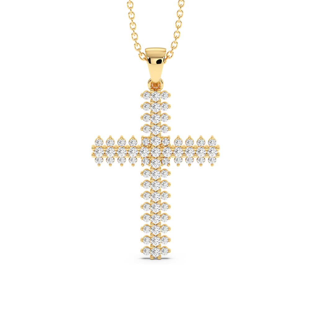 Cross pendant with 0.85 ct diamonds