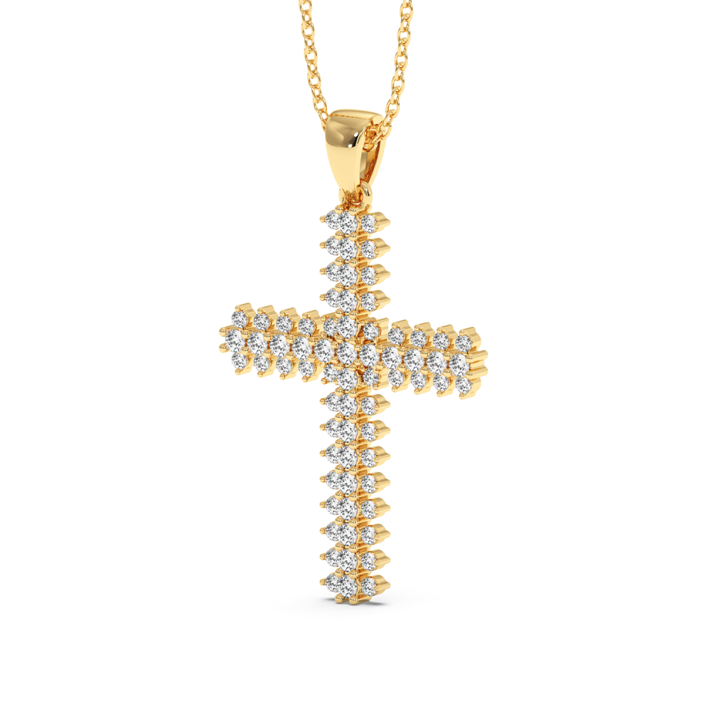 Cross pendant with 0.85 ct diamonds