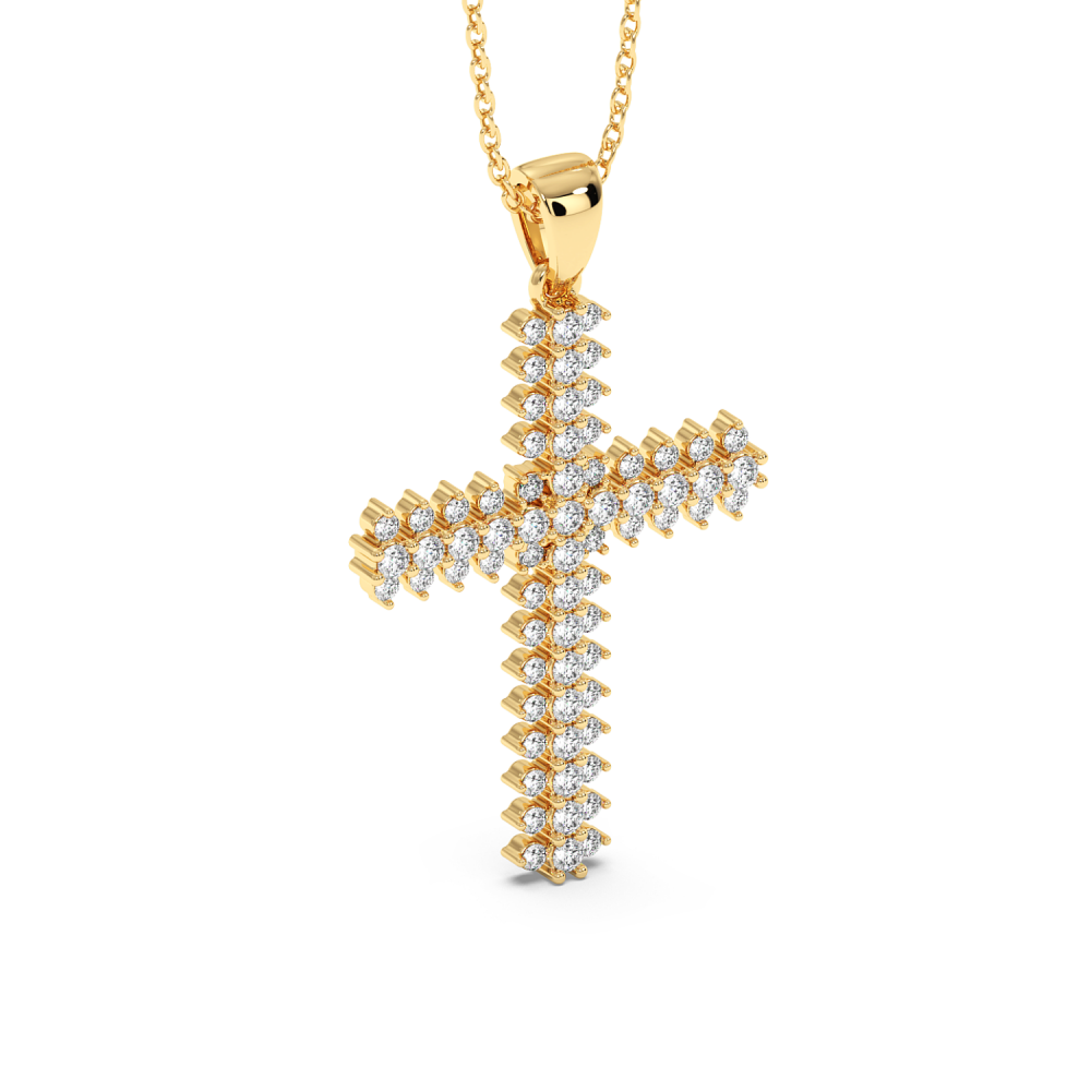 Cross pendant with 0.85 ct diamonds