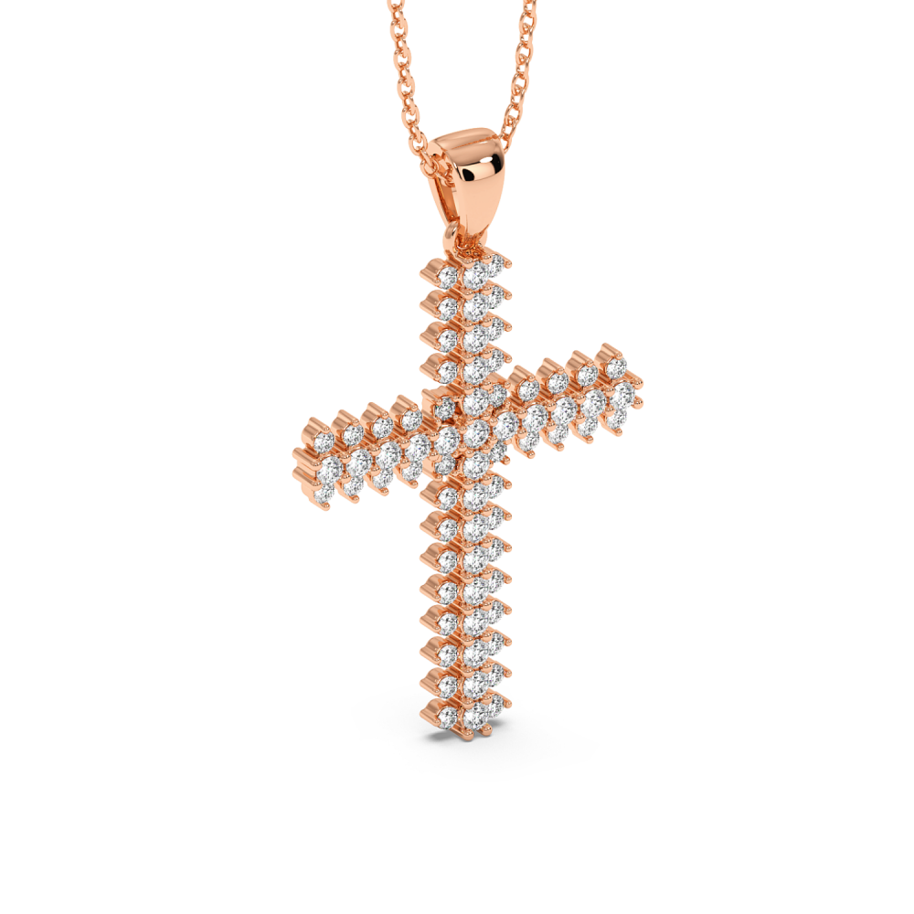 Cross pendant with 0.85 ct diamonds