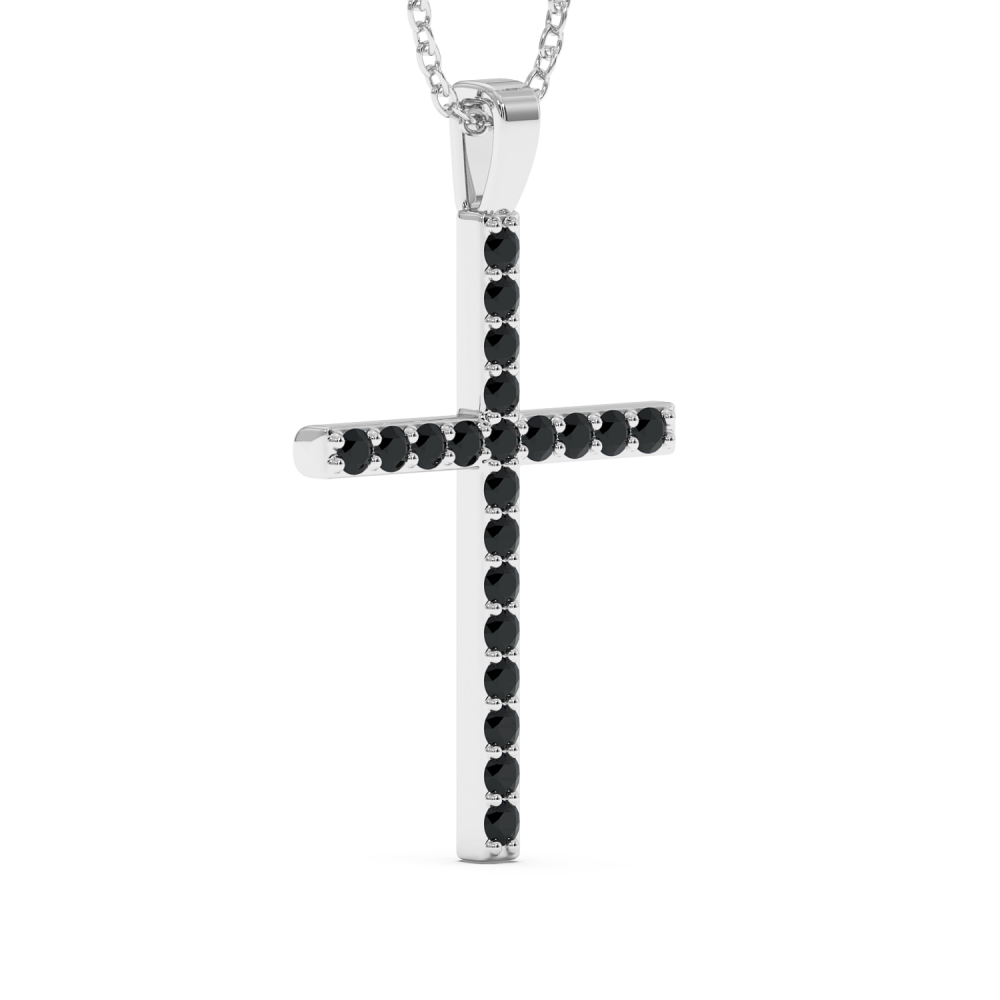 Cross Pendant with Black Diamonds 0.38 ct