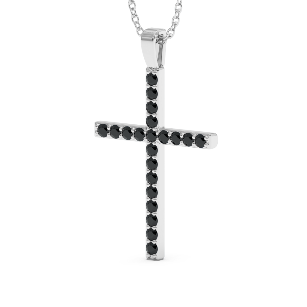 Cross Pendant with Black Diamonds 0.38 ct