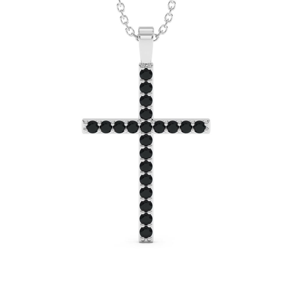 Cross Pendant with Black Diamonds 0.38 ct