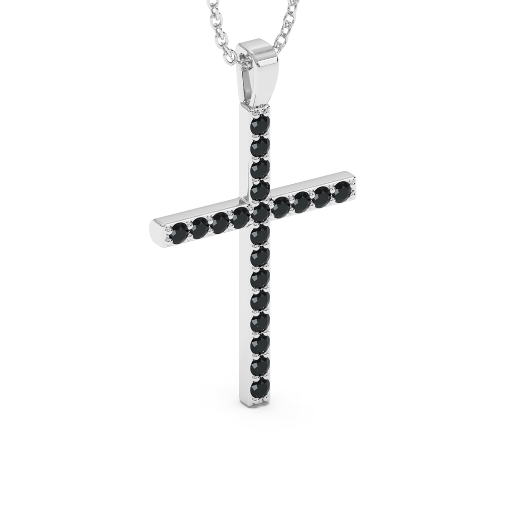 Cross Pendant with Black Diamonds 0.38 ct