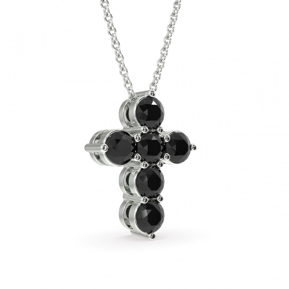 Cross pendant with 0.46 ct black diamonds