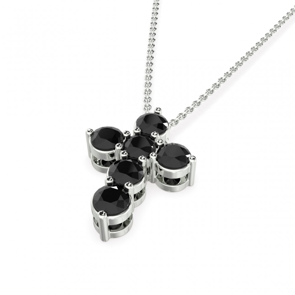 Cross pendant with 0.46 ct black diamonds
