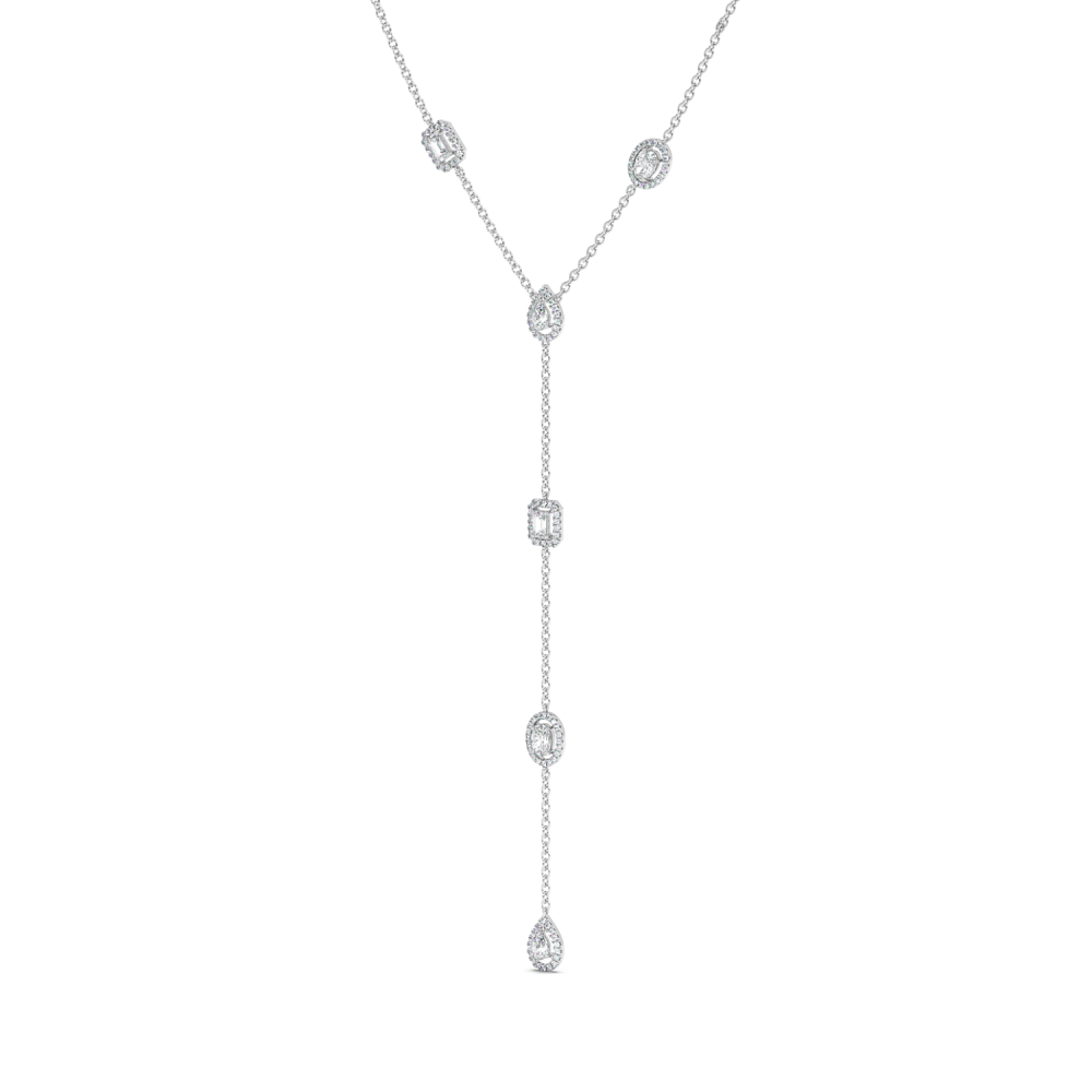 Pendant with 1.50ct Oval Cut Diamonds, 1ct Pear Cut Diamonds, 1ct Emerald Cut Diamonds and 0.74ct Round Diamonds