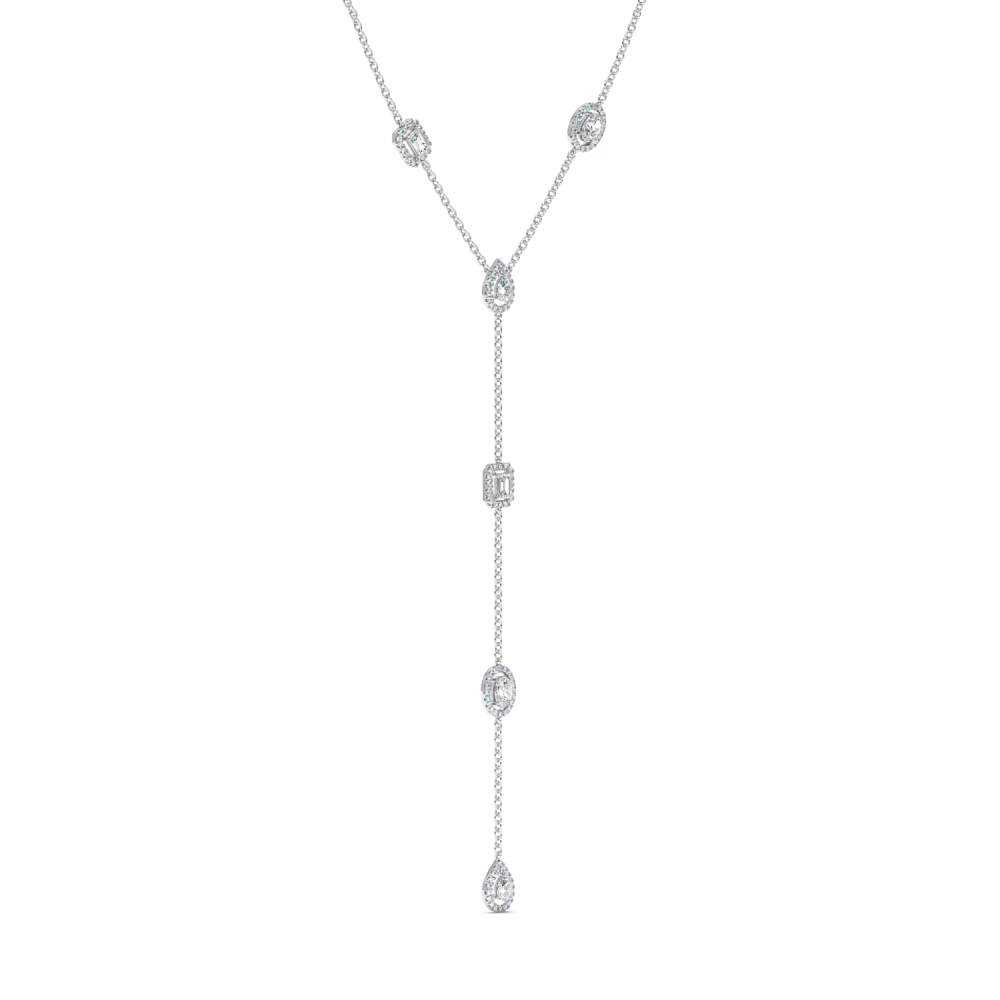 Pendant with 1.50ct Oval Cut Diamonds, 1ct Pear Cut Diamonds, 1ct Emerald Cut Diamonds and 0.74ct Round Diamonds