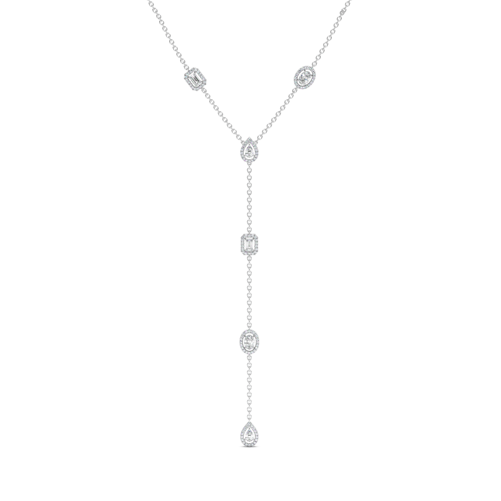 Pendant with 1.50ct Oval Cut Diamonds, 1ct Pear Cut Diamonds, 1ct Emerald Cut Diamonds and 0.74ct Round Diamonds