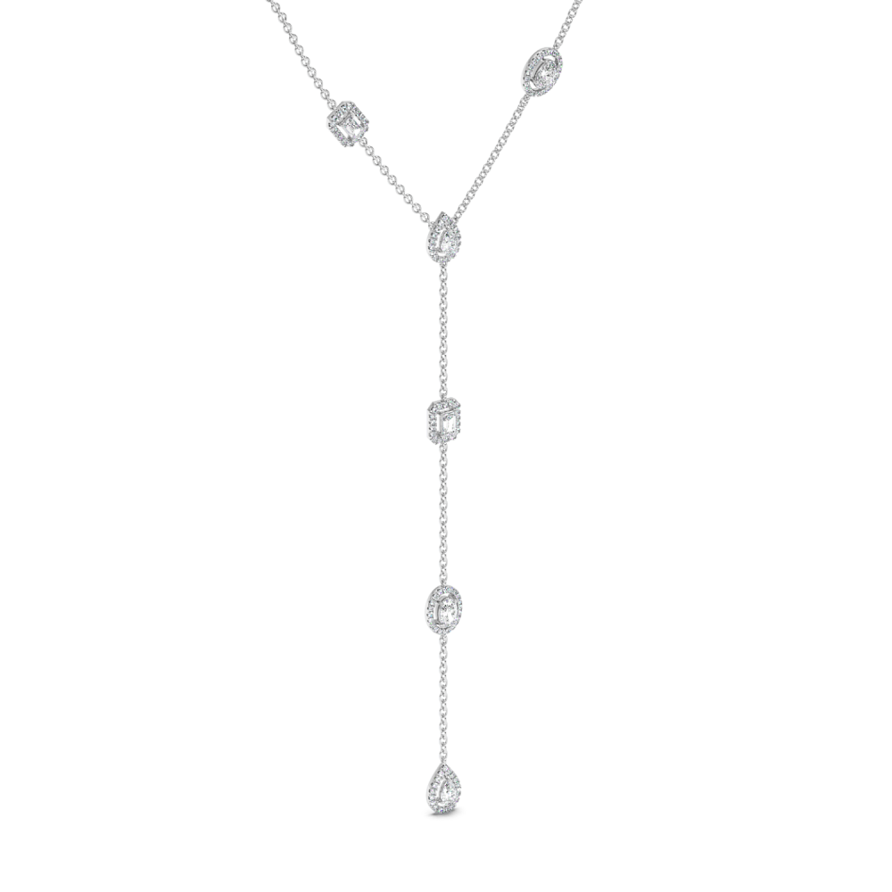 Pendant with 1.50ct Oval Cut Diamonds, 1ct Pear Cut Diamonds, 1ct Emerald Cut Diamonds and 0.74ct Round Diamonds