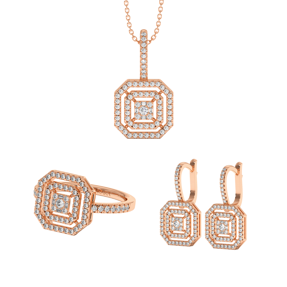1.33ct Diamond Jewelry Set