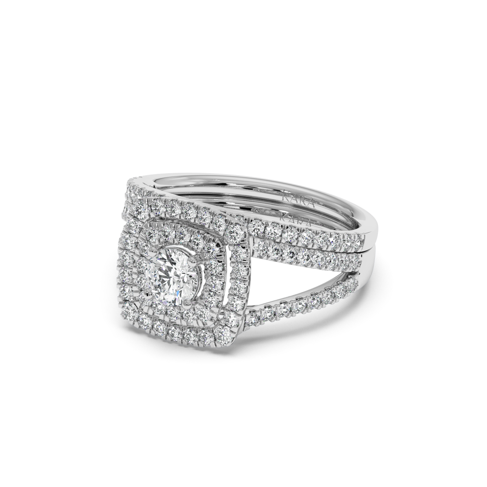 Set of Rings with 0.37 ct Center Diamond and 0.82 ct Side Diamonds